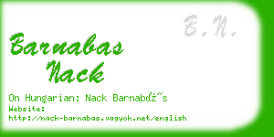 barnabas nack business card